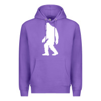 Purple bigfoot walking silhouette Premium Hoodie - artisFamous