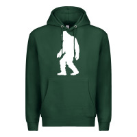 Sports Green bigfoot walking silhouette Premium Hoodie - artisFamous