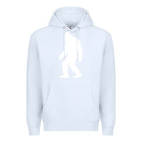 White bigfoot walking silhouette Premium Hoodie - artisFamous