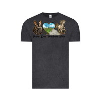 Vintage Black Peace Love Percheron Horse Vintage Tee - LillyAllenDesigns