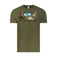 Vintage Olive Peace Love Percheron Horse Vintage Tee - LillyAllenDesigns