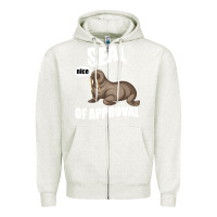 Oatmeal Heather Seal nice Of Approval Zipper Hoodie - Bettercallsaul