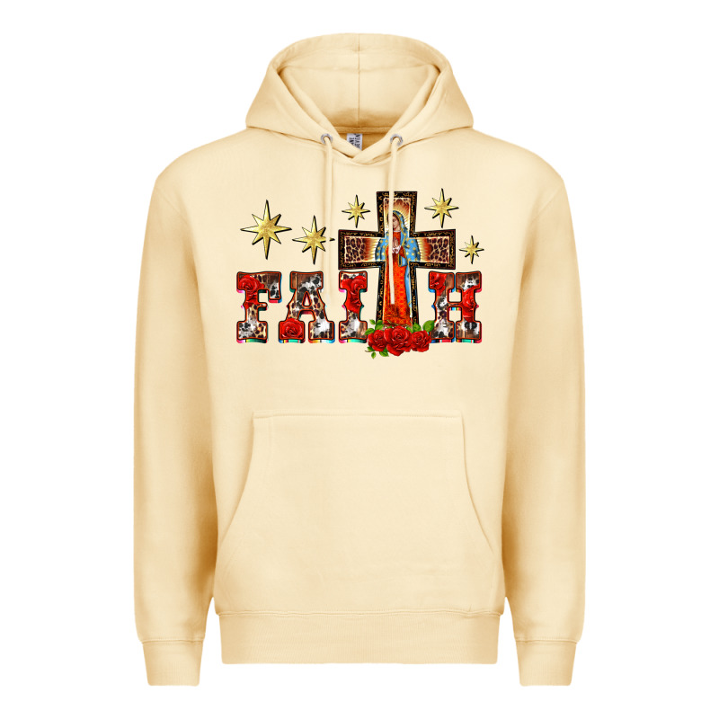 Faith Our Lady Of Guadalupe Cross Premium Hoodie by BarkalooDesign | Teevron