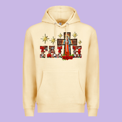 Faith Our Lady Of Guadalupe Cross Premium Hoodie Designed By Barkaloodesign