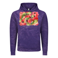 Cloud Purple watermelon strawberry kiwi background Vintage Hoodie - BarkalooDesign