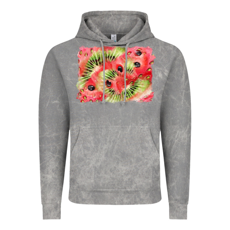 Watermelon Strawberry Kiwi Background Vintage Hoodie by BarkalooDesign | Teevron