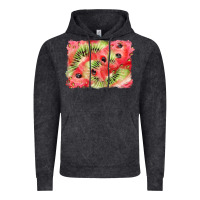 Vintage Black watermelon strawberry kiwi background Vintage Hoodie - BarkalooDesign