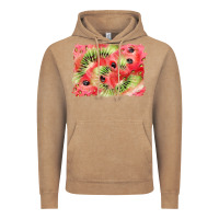 Vintage Coffee watermelon strawberry kiwi background Vintage Hoodie - BarkalooDesign