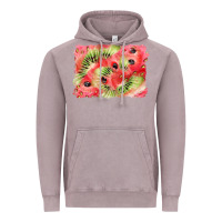 Vintage Zinc watermelon strawberry kiwi background Vintage Hoodie - BarkalooDesign