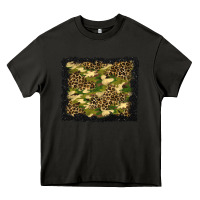 Asphalt camouflage and leopard background Heavy Core Tee - BundleAndBundleShop