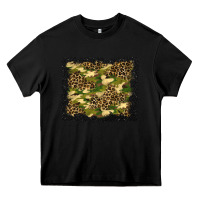 Black camouflage and leopard background Heavy Core Tee - BundleAndBundleShop