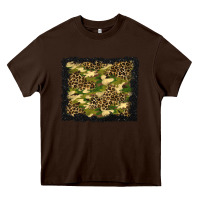 Chocolate Brown camouflage and leopard background Heavy Core Tee - BundleAndBundleShop