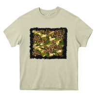 Mossy camouflage and leopard background Heavy Core Tee - BundleAndBundleShop