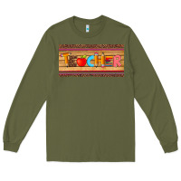 Army Green teacher pen apple license plate template Long Sleeve Tee - Artiststas