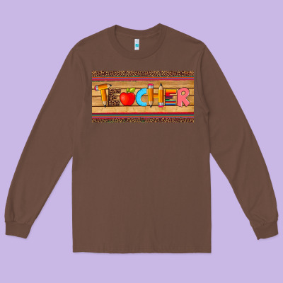 Teacher Pen Apple License Plate Template Long Sleeve Tee Designed By Artiststas
