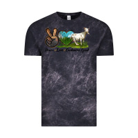 Cloud Black Peace Love Cashmere Goat Vintage Tee - LillyAllenDesigns