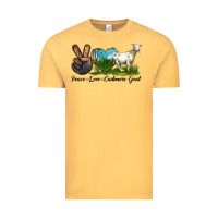 Vintage Mustard Peace Love Cashmere Goat Vintage Tee - LillyAllenDesigns