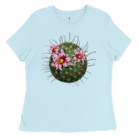 Baby Blue arizona fishhook cactus Ladies Tee - LillyAllenDesigns
