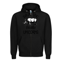 Black save the chubby unıcorns Zipper Hoodie - Bettercallsaul