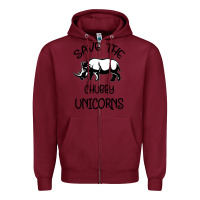 Burgundy save the chubby unıcorns Zipper Hoodie - Bettercallsaul