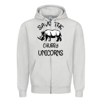 Dove Grey save the chubby unıcorns Zipper Hoodie - Bettercallsaul