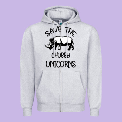 Save The Chubby Unıcorns Zipper Hoodie Designed By Bettercallsaul