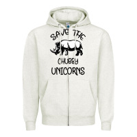 Oatmeal Heather save the chubby unıcorns Zipper Hoodie - Bettercallsaul