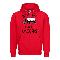 Red save the chubby unıcorns Zipper Hoodie - Bettercallsaul