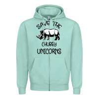 Seafoam save the chubby unıcorns Zipper Hoodie - Bettercallsaul