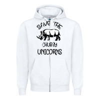 White save the chubby unıcorns Zipper Hoodie - Bettercallsaul