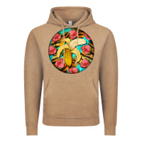 Vintage Coffee banana and strawberries with tiger pattern Vintage Hoodie - BarkalooDesign