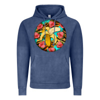 Vintage Denim banana and strawberries with tiger pattern Vintage Hoodie - BarkalooDesign