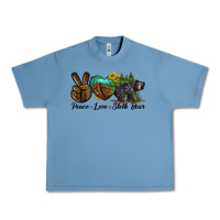 Pebble Blue peace love sloth bear Urban Heavy Tee - LillyAllenDesigns