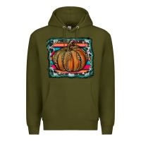 Army Green leopard pumpkin with serape background Premium Hoodie - RanaPortraitStore