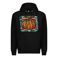 Black leopard pumpkin with serape background Premium Hoodie - RanaPortraitStore