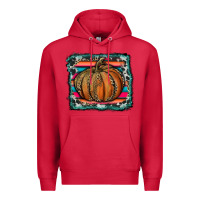 Cardinal leopard pumpkin with serape background Premium Hoodie - RanaPortraitStore