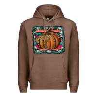 Chestnut leopard pumpkin with serape background Premium Hoodie - RanaPortraitStore