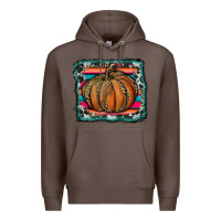 Coffee leopard pumpkin with serape background Premium Hoodie - RanaPortraitStore