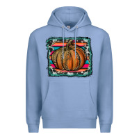 Colony Blue leopard pumpkin with serape background Premium Hoodie - RanaPortraitStore