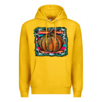 Lemon leopard pumpkin with serape background Premium Hoodie - RanaPortraitStore