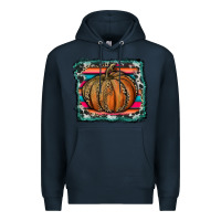 Navy leopard pumpkin with serape background Premium Hoodie - RanaPortraitStore