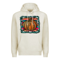 Oatmeal Heather leopard pumpkin with serape background Premium Hoodie - RanaPortraitStore