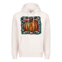 Pale Pink leopard pumpkin with serape background Premium Hoodie - RanaPortraitStore