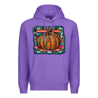 Purple leopard pumpkin with serape background Premium Hoodie - RanaPortraitStore