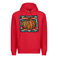 Red leopard pumpkin with serape background Premium Hoodie - RanaPortraitStore