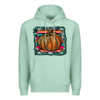 Seafoam leopard pumpkin with serape background Premium Hoodie - RanaPortraitStore