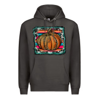 Smoke leopard pumpkin with serape background Premium Hoodie - RanaPortraitStore