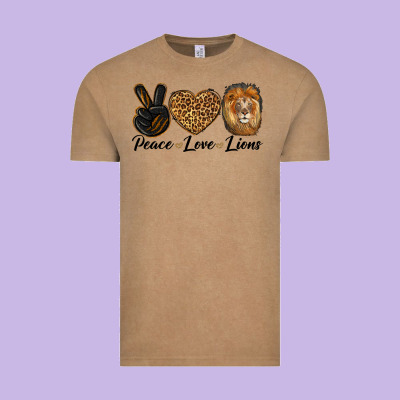 Peace Love Lion Head Vintage Tee Designed By Lillyallendesigns
