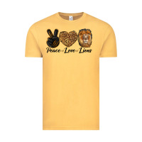 Vintage Mustard Peace Love Lion Head Vintage Tee - LillyAllenDesigns
