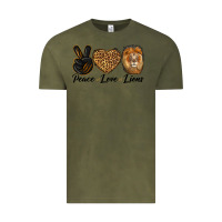 Vintage Olive Peace Love Lion Head Vintage Tee - LillyAllenDesigns